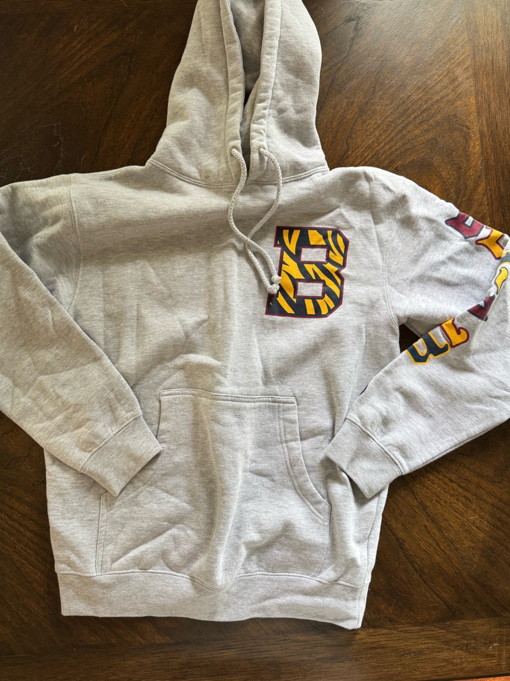 Bel-Air Gray Hoodie with Yellow Tiger Print